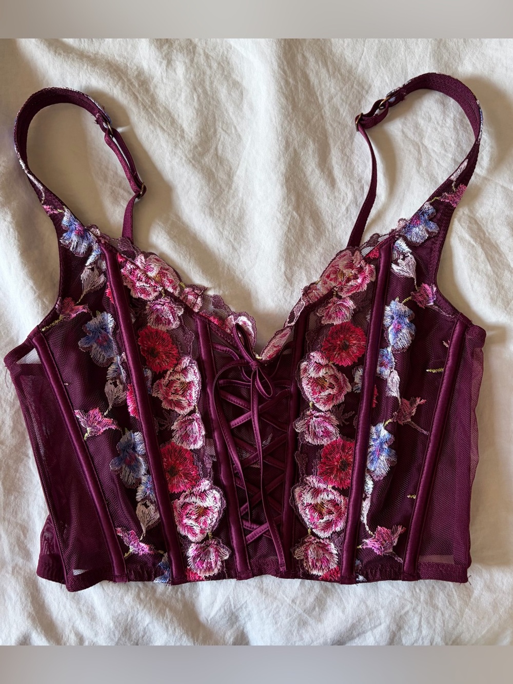 Victoria's Secret Dream Angels Unlined Lace-Up Corset Top